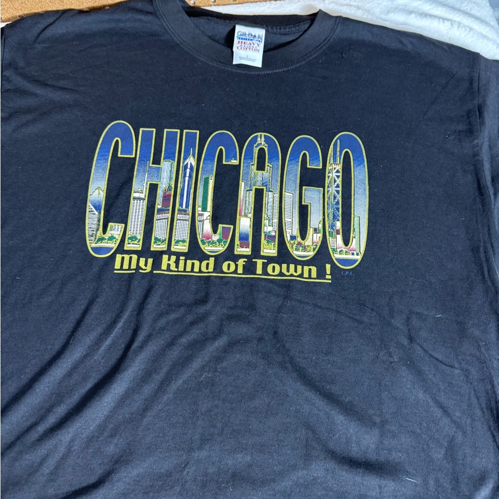 Gildan Navy Chicago Graphic Tee